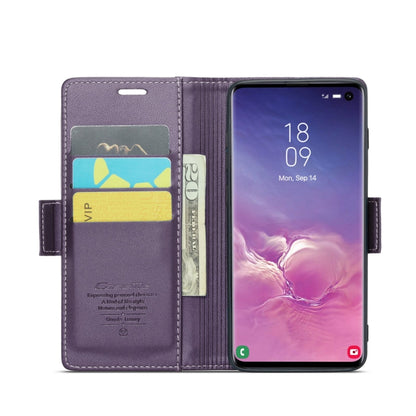 For Samsung Galaxy S10 CaseMe 023 Butterfly Buckle Litchi Texture RFID Anti-theft Leather Phone Case(Pearly Purple) - Galaxy Phone Cases by CaseMe | Online Shopping UK | buy2fix