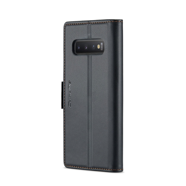 For Samsung Galaxy S10+ CaseMe 023 Butterfly Buckle Litchi Texture RFID Anti-theft Leather Phone Case(Black) - Galaxy Phone Cases by CaseMe | Online Shopping UK | buy2fix