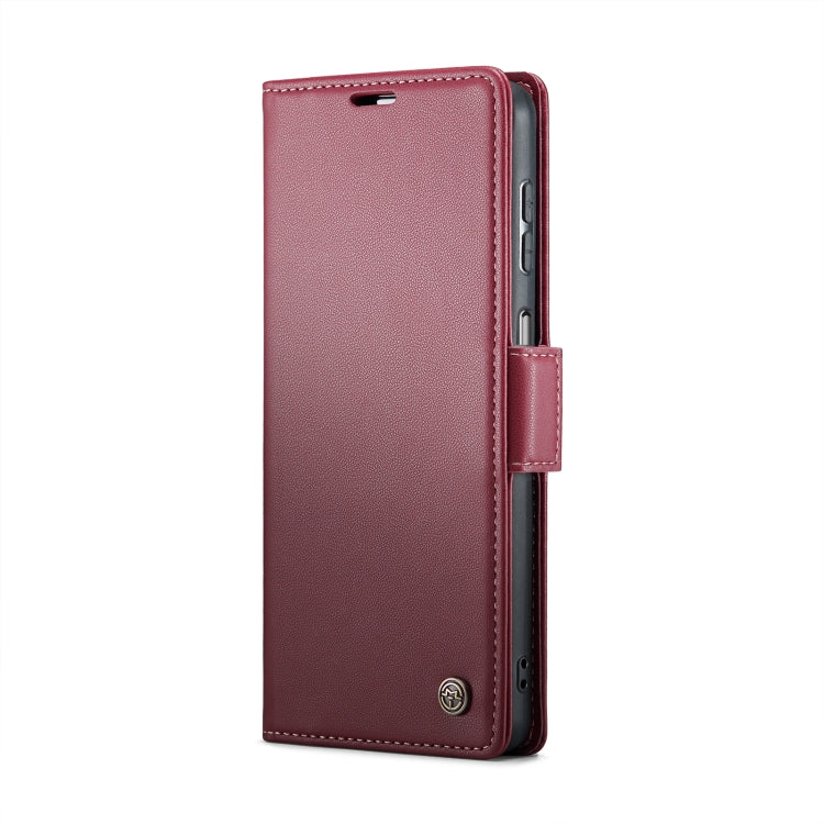 For Samsung Galaxy A22 5G CaseMe 023 Butterfly Buckle Litchi Texture RFID Anti-theft Leather Phone Case(Wine Red) - Galaxy Phone Cases by CaseMe | Online Shopping UK | buy2fix