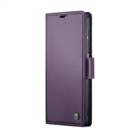 For Samsung Galaxy A14 4G/5G CaseMe 023 Butterfly Buckle Litchi Texture RFID Anti-theft Leather Phone Case(Pearly Purple) by CaseMe