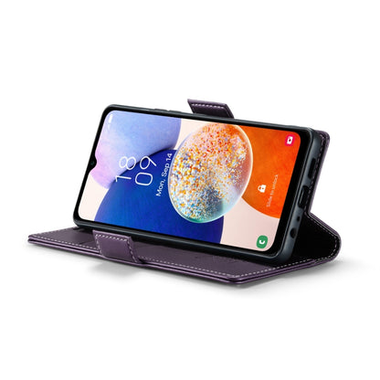 For Samsung Galaxy A14 4G/5G CaseMe 023 Butterfly Buckle Litchi Texture RFID Anti-theft Leather Phone Case(Pearly Purple) by CaseMe