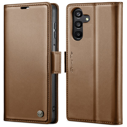 For Samsung Galaxy A24 4G CaseMe 023 Butterfly Buckle Litchi Texture RFID Anti-theft Leather Phone Case(Brown) by CaseMe