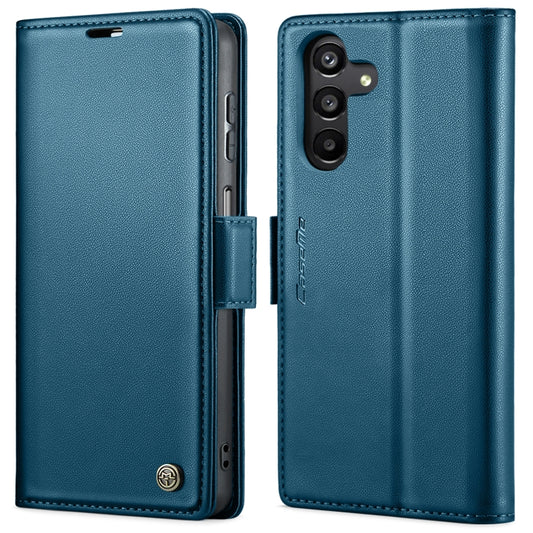 For Samsung Galaxy A24 4G CaseMe 023 Butterfly Buckle Litchi Texture RFID Anti-theft Leather Phone Case(Blue) by CaseMe