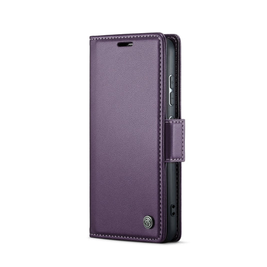 For Samsung Galaxy S24 CaseMe 023 Butterfly Buckle Litchi Texture RFID Anti-theft Leather Phone Case(Pearly Purple) by CaseMe