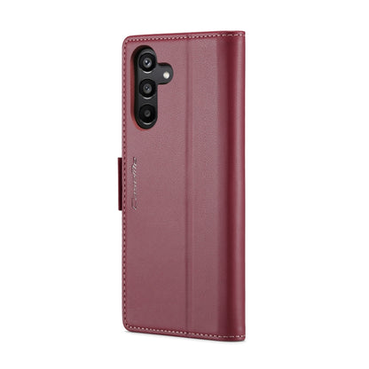 For Samsung Galaxy A15 4G/5G CaseMe 023 Butterfly Buckle Litchi Texture RFID Anti-theft Leather Phone Case(Wine Red) - Galaxy Phone Cases by CaseMe | Online Shopping UK | buy2fix