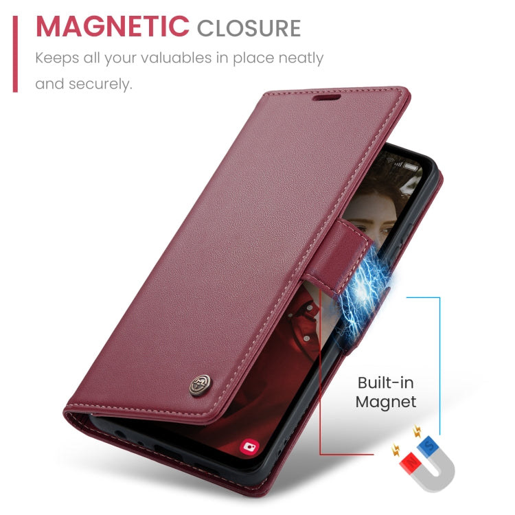 For Samsung Galaxy A15 4G/5G CaseMe 023 Butterfly Buckle Litchi Texture RFID Anti-theft Leather Phone Case(Wine Red) - Galaxy Phone Cases by CaseMe | Online Shopping UK | buy2fix