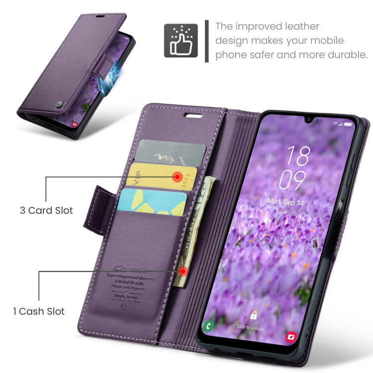 For Samsung Galaxy A25 5G CaseMe 023 Butterfly Buckle Litchi Texture RFID Anti-theft Leather Phone Case(Pearly Purple) - Galaxy Phone Cases by CaseMe | Online Shopping UK | buy2fix