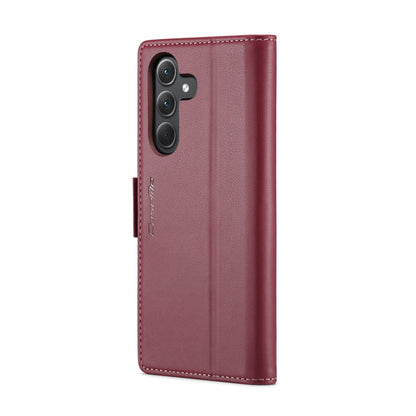 For Samsung Galaxy A35 5G CaseMe 023 Butterfly Buckle Litchi Texture RFID Anti-theft Leather Phone Case(Wine Red) - Galaxy Phone Cases by CaseMe | Online Shopping UK | buy2fix