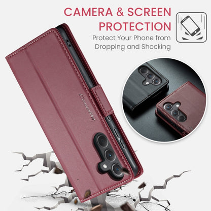 For Samsung Galaxy A35 5G CaseMe 023 Butterfly Buckle Litchi Texture RFID Anti-theft Leather Phone Case(Wine Red) - Galaxy Phone Cases by CaseMe | Online Shopping UK | buy2fix