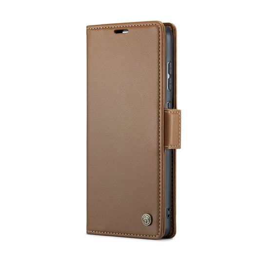 For Samsung Galaxy A55 CaseMe 023 Butterfly Buckle Litchi Texture RFID Anti-theft Leather Phone Case(Brown) by CaseMe