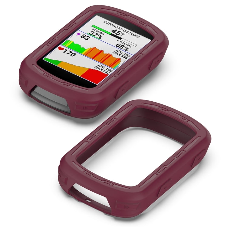For Garmin Edge 840 / Edge 540 Stopwatch Armor Silicone Protective Case(Wine Red) by buy2fix