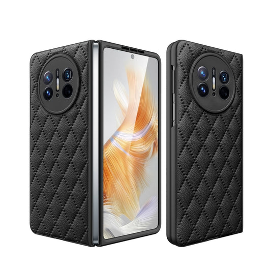 For Huawei Mate X3 Diamond Lattice Integrated Leather Phone Case(Black) - Huawei Cases by buy2fix | Online Shopping UK | buy2fix