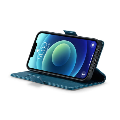 For iPhone 12 / 12 Pro CaseMe 023 Butterfly Buckle Litchi Texture RFID Anti-theft Leather Phone Case(Blue) by CaseMe