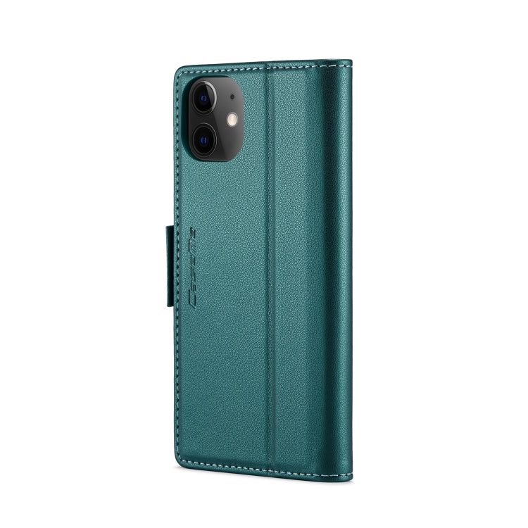 For iPhone 12 / 12 Pro CaseMe 023 Butterfly Buckle Litchi Texture RFID Anti-theft Leather Phone Case(Pearly Blue) by CaseMe