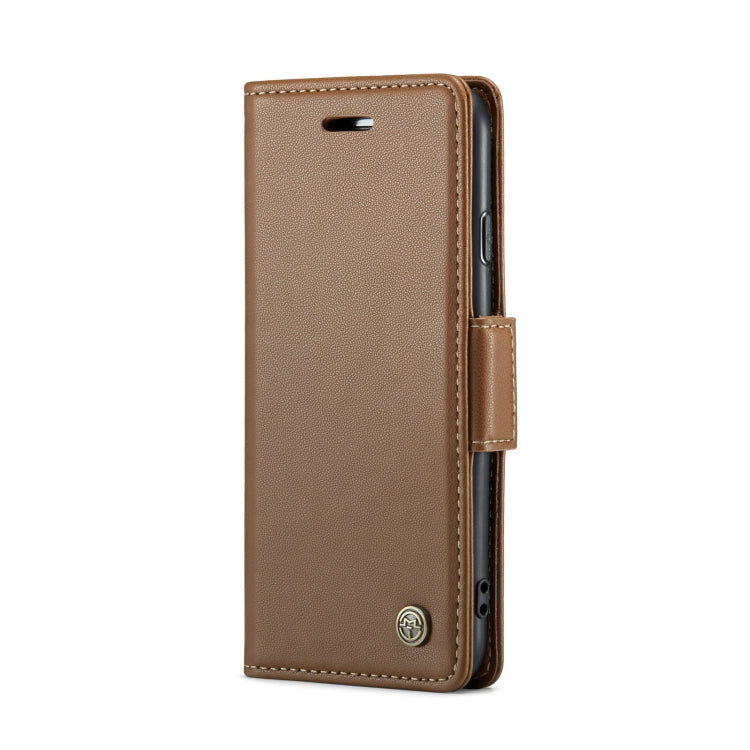 For iPhone SE 2022/SE 2020/6/7/8 CaseMe 023 Butterfly Buckle Litchi Texture RFID Anti-theft Leather Phone Case(Brown) by CaseMe