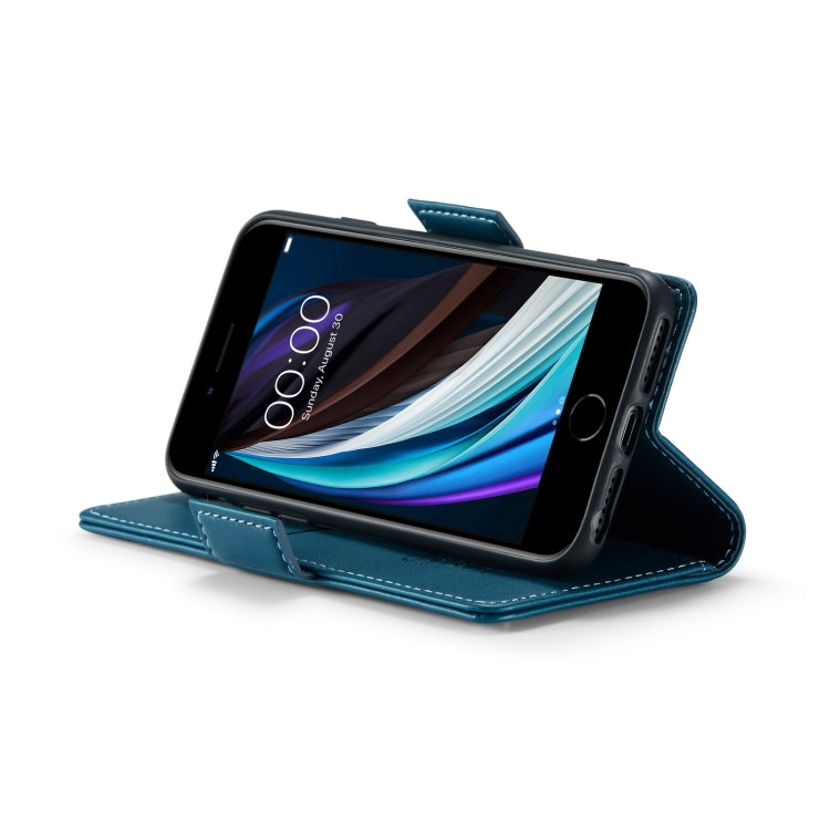 For iPhone SE 2022/SE 2020/6/7/8 CaseMe 023 Butterfly Buckle Litchi Texture RFID Anti-theft Leather Phone Case(Blue) by CaseMe