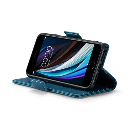 For iPhone SE 2022/SE 2020/6/7/8 CaseMe 023 Butterfly Buckle Litchi Texture RFID Anti-theft Leather Phone Case(Blue) by CaseMe