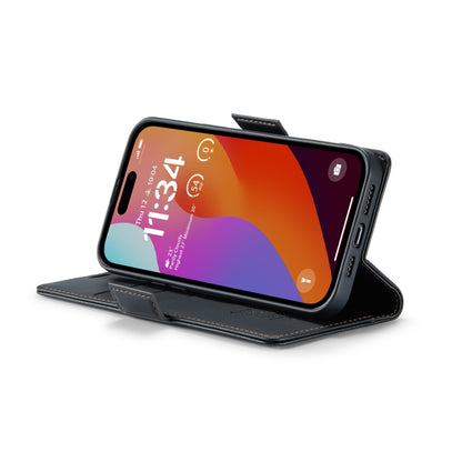 For iPhone 15 Pro CaseMe 023 Butterfly Buckle Litchi Texture RFID Anti-theft Leather Phone Case(Black) by CaseMe