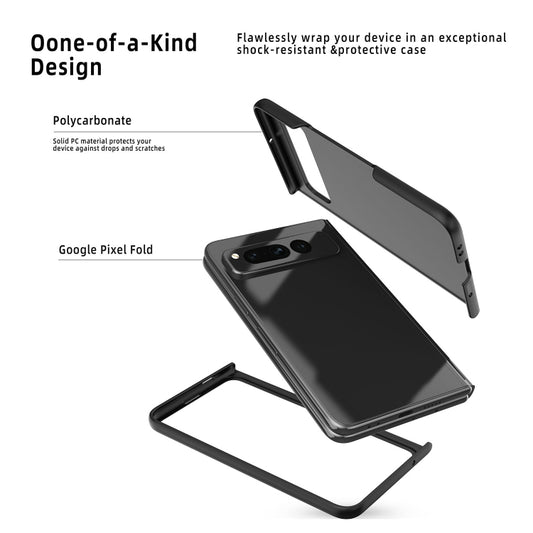 For Google Pixel Fold Oil-sprayed Integrated Phone Case(Gold) by buy2fix