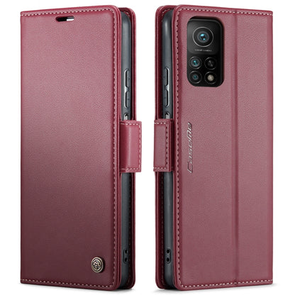 For Xiaomi Mi 10T 5G／10T Pro 5G CaseMe 023 Butterfly Buckle Litchi Texture RFID Anti-theft Leather Phone Case(Wine Red) - Xiaomi Cases by CaseMe | Online Shopping UK | buy2fix