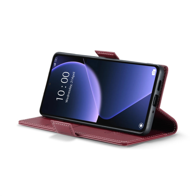 For Xiaomi 13T/13T Pro CaseMe 023 Butterfly Buckle Litchi Texture RFID Anti-theft Leather Phone Case(Wine Red) - Xiaomi Cases by CaseMe | Online Shopping UK | buy2fix