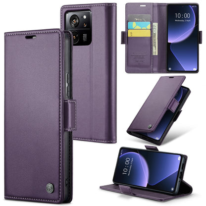 For Xiaomi 13T/13T Pro CaseMe 023 Butterfly Buckle Litchi Texture RFID Anti-theft Leather Phone Case(Pearly Purple) - Xiaomi Cases by CaseMe | Online Shopping UK | buy2fix