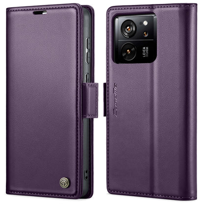 For Xiaomi 13T/13T Pro CaseMe 023 Butterfly Buckle Litchi Texture RFID Anti-theft Leather Phone Case(Pearly Purple) by CaseMe