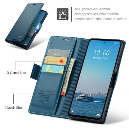 For Xiaomi Redmi 12 4G／12 5G／Note 12R／POCO M6 Pro 5G CaseMe 023 Butterfly Buckle Litchi Texture RFID Anti-theft Leather Phone Case(Blue) - Xiaomi Cases by CaseMe | Online Shopping UK | buy2fix