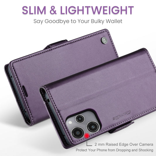 For Xiaomi Redmi 12 4G／12 5G／Note 12R／POCO M6 Pro 5G CaseMe 023 Butterfly Buckle Litchi Texture RFID Anti-theft Leather Phone Case(Pearly Purple) by CaseMe