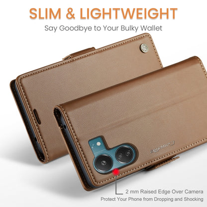 For Xiaomi Redmi 13C 4G / 13C 5G CaseMe 023 Butterfly Buckle Litchi Texture RFID Anti-theft Leather Phone Case(Brown) - Xiaomi Cases by CaseMe | Online Shopping UK | buy2fix