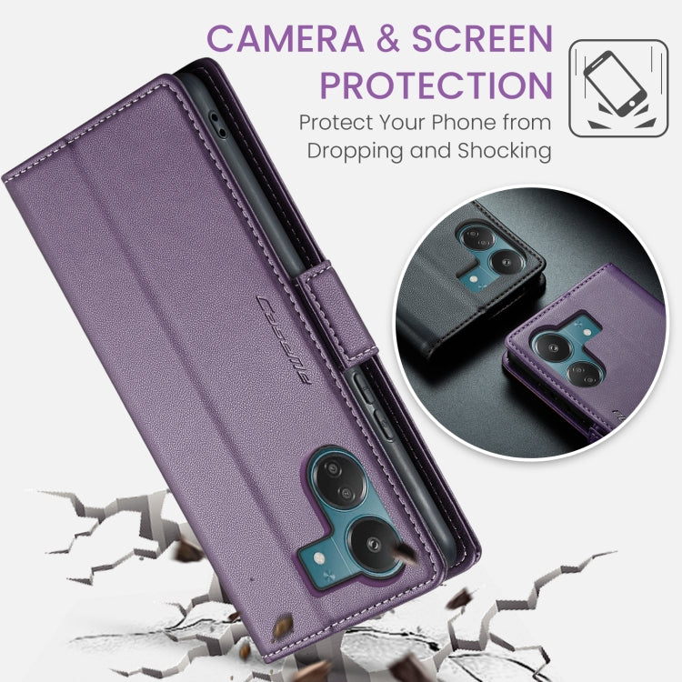 For Xiaomi Redmi 13C 4G / 13C 5G CaseMe 023 Butterfly Buckle Litchi Texture RFID Anti-theft Leather Phone Case(Pearly Purple) - Xiaomi Cases by CaseMe | Online Shopping UK | buy2fix