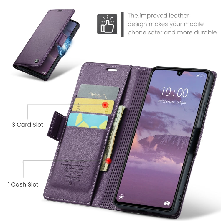 For Xiaomi Redmi 13C 4G / 13C 5G CaseMe 023 Butterfly Buckle Litchi Texture RFID Anti-theft Leather Phone Case(Pearly Purple) - Xiaomi Cases by CaseMe | Online Shopping UK | buy2fix