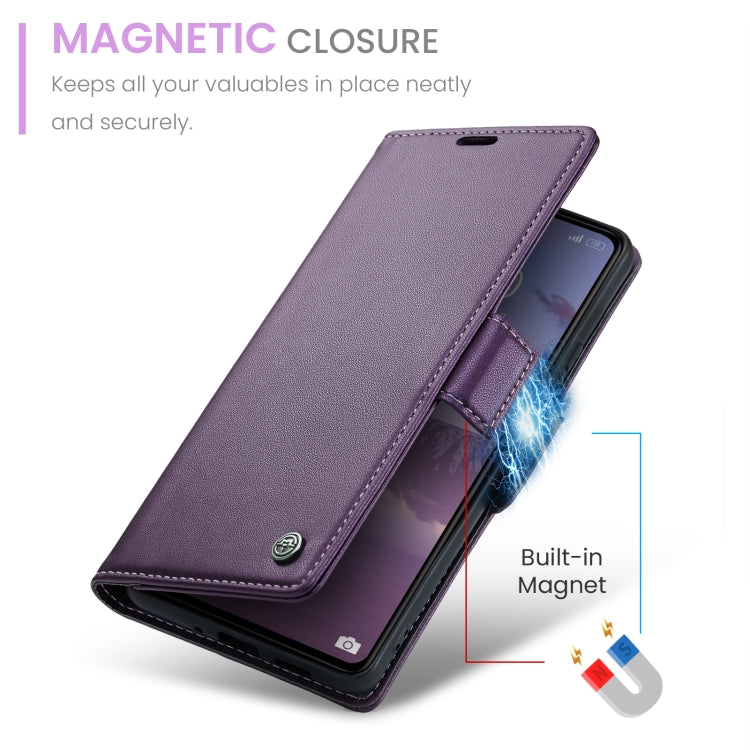 For Xiaomi Redmi 13C 4G / 13C 5G CaseMe 023 Butterfly Buckle Litchi Texture RFID Anti-theft Leather Phone Case(Pearly Purple) - Xiaomi Cases by CaseMe | Online Shopping UK | buy2fix