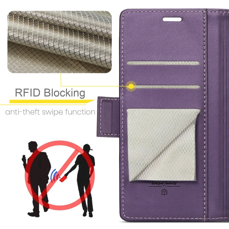 For Xiaomi Redmi 13C 4G / 13C 5G CaseMe 023 Butterfly Buckle Litchi Texture RFID Anti-theft Leather Phone Case(Pearly Purple) - Xiaomi Cases by CaseMe | Online Shopping UK | buy2fix