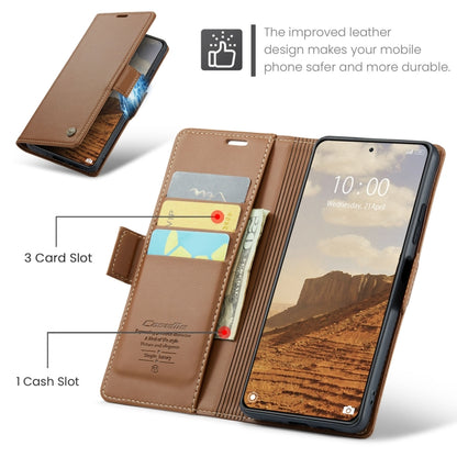 For Xiaomi 14 CaseMe 023 Butterfly Buckle Litchi Texture RFID Anti-theft Leather Phone Case(Brown) - 14 Cases by CaseMe | Online Shopping UK | buy2fix