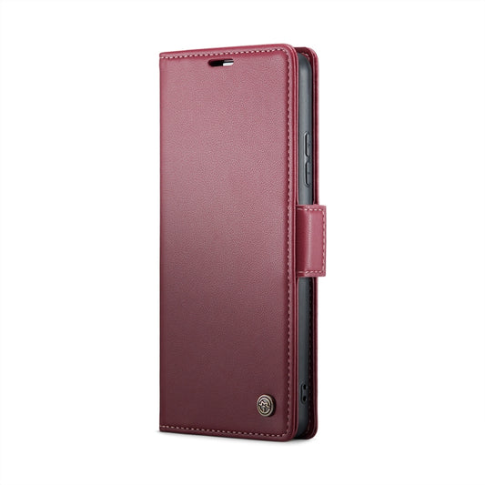 For Xiaomi 14 CaseMe 023 Butterfly Buckle Litchi Texture RFID Anti-theft Leather Phone Case(Wine Red) by CaseMe