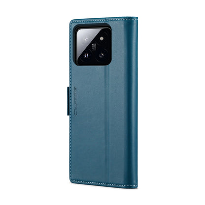For Xiaomi 14 CaseMe 023 Butterfly Buckle Litchi Texture RFID Anti-theft Leather Phone Case(Blue) by CaseMe