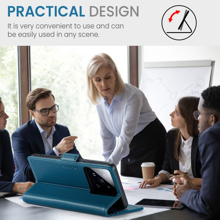 For Xiaomi 14 CaseMe 023 Butterfly Buckle Litchi Texture RFID Anti-theft Leather Phone Case(Blue) by CaseMe