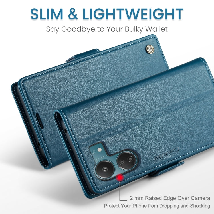 For Xiaomi Poco C65 4G CaseMe 023 Butterfly Buckle Litchi Texture RFID Anti-theft Leather Phone Case(Blue) by CaseMe