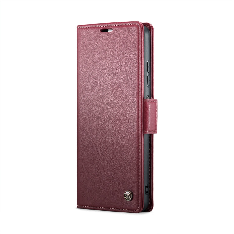 For Xiaomi Redmi Note 13 5G CaseMe 023 Butterfly Buckle Litchi Texture RFID Anti-theft Leather Phone Case(Wine Red) - Xiaomi Cases by CaseMe | Online Shopping UK | buy2fix