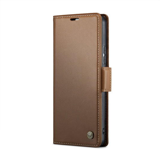 For Xiaomi Poco X6 5G CaseMe 023 Butterfly Buckle Litchi Texture RFID Anti-theft Leather Phone Case(Brown) by CaseMe