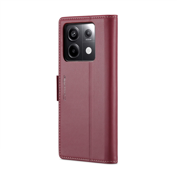 For Xiaomi Poco X6 5G CaseMe 023 Butterfly Buckle Litchi Texture RFID Anti-theft Leather Phone Case(Wine Red) - Xiaomi Cases by CaseMe | Online Shopping UK | buy2fix