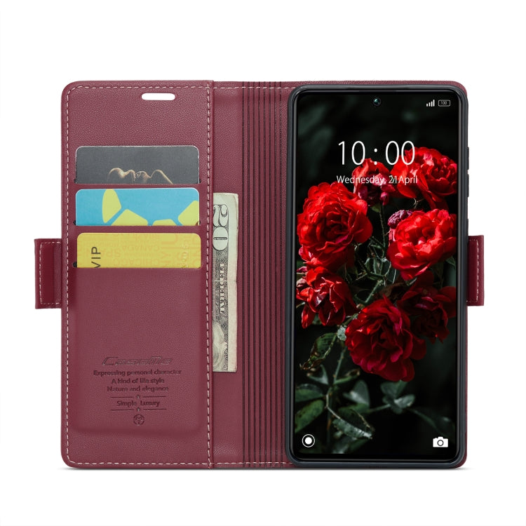 For Xiaomi Poco X6 5G CaseMe 023 Butterfly Buckle Litchi Texture RFID Anti-theft Leather Phone Case(Wine Red) - Xiaomi Cases by CaseMe | Online Shopping UK | buy2fix