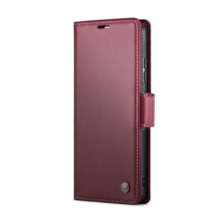 For Xiaomi Redmi Note 13 Pro+ 5G CaseMe 023 Butterfly Buckle Litchi Texture RFID Anti-theft Leather Phone Case(Wine Red) - Xiaomi Cases by CaseMe | Online Shopping UK | buy2fix