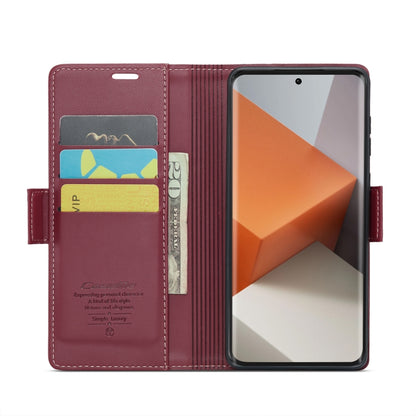 For Xiaomi Redmi Note 13 Pro+ 5G CaseMe 023 Butterfly Buckle Litchi Texture RFID Anti-theft Leather Phone Case(Wine Red) - Xiaomi Cases by CaseMe | Online Shopping UK | buy2fix