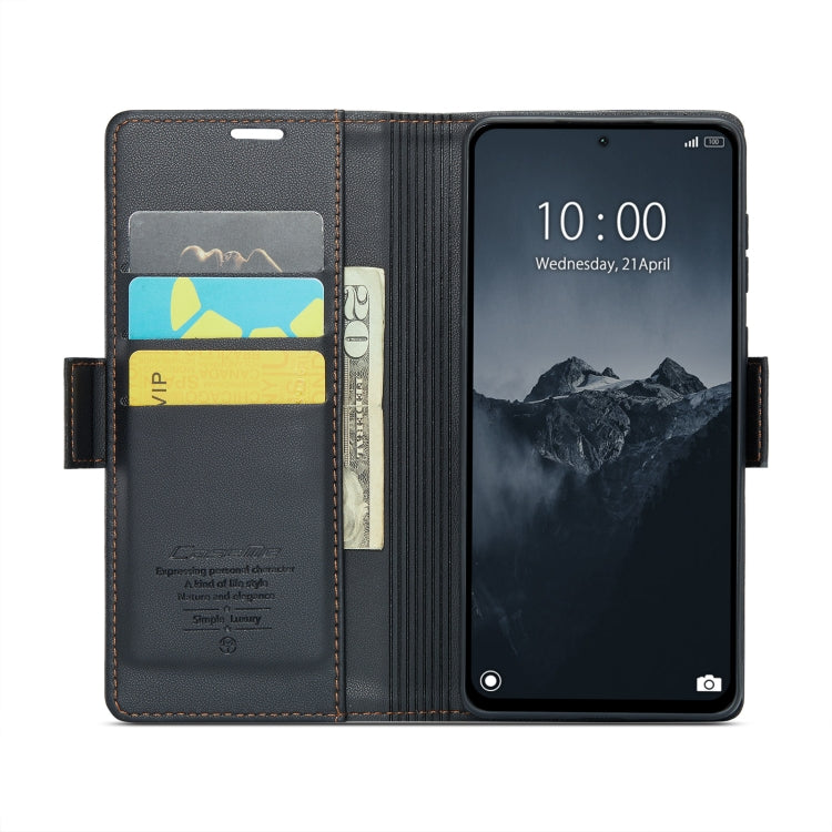 For Xiaomi Redmi Note 13 Pro 4G CaseMe 023 Butterfly Buckle Litchi Texture RFID Anti-theft Leather Phone Case(Black) - Xiaomi Cases by CaseMe | Online Shopping UK | buy2fix
