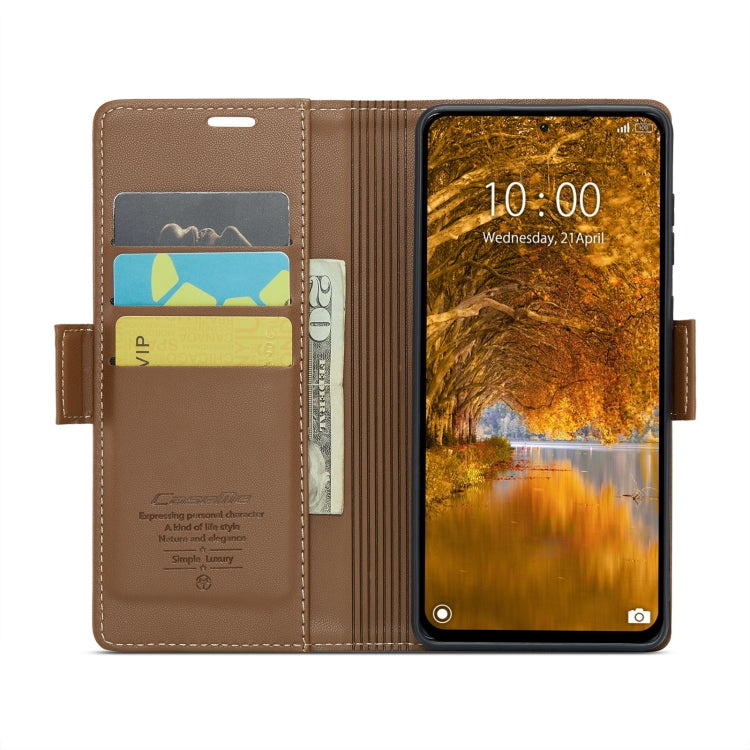 For Xiaomi Redmi Note 13 Pro 4G CaseMe 023 Butterfly Buckle Litchi Texture RFID Anti-theft Leather Phone Case(Brown) - Xiaomi Cases by CaseMe | Online Shopping UK | buy2fix