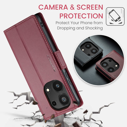 For Xiaomi Redmi Note 13 Pro 4G CaseMe 023 Butterfly Buckle Litchi Texture RFID Anti-theft Leather Phone Case(Wine Red) - Xiaomi Cases by CaseMe | Online Shopping UK | buy2fix