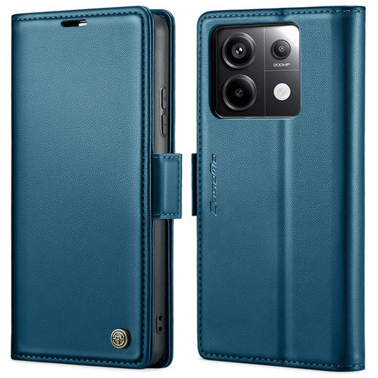 For Xiaomi Redmi Note 13 Pro 4G CaseMe 023 Butterfly Buckle Litchi Texture RFID Anti-theft Leather Phone Case(Blue) by CaseMe