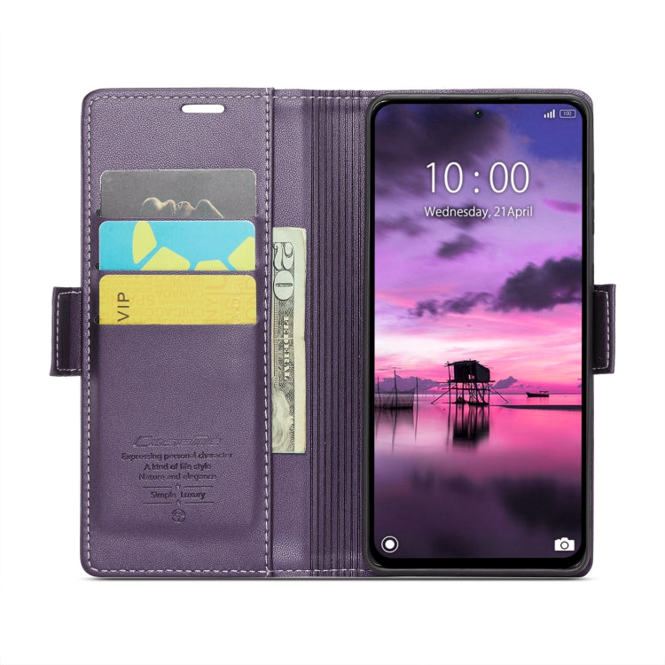 For Xiaomi Redmi Note 13 Pro 4G CaseMe 023 Butterfly Buckle Litchi Texture RFID Anti-theft Leather Phone Case(Pearly Purple) - Xiaomi Cases by CaseMe | Online Shopping UK | buy2fix